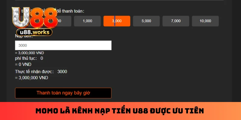 momo-la-kenh-nap-tien-u88-duoc-uu-tien